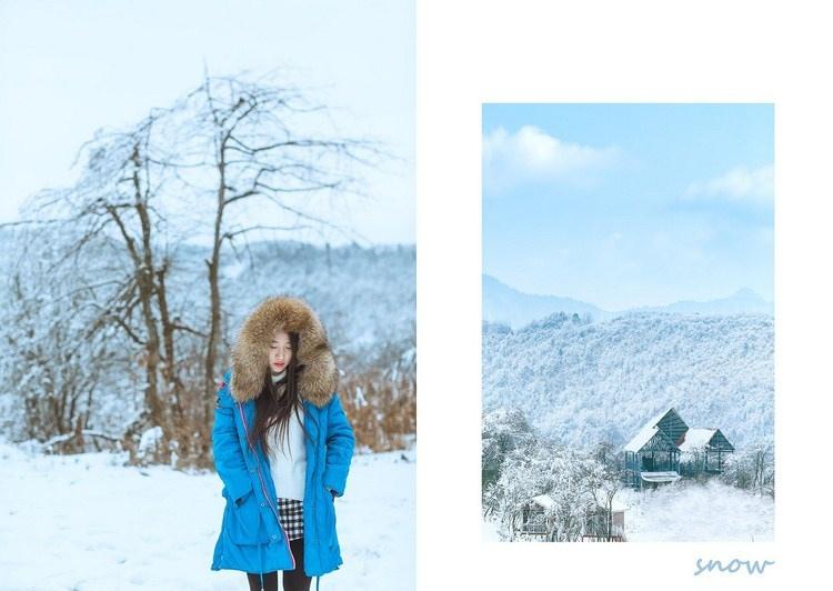 雪天长发美女鼻尖泛红美丽动人图片