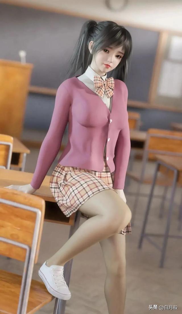 3D建模美女插画